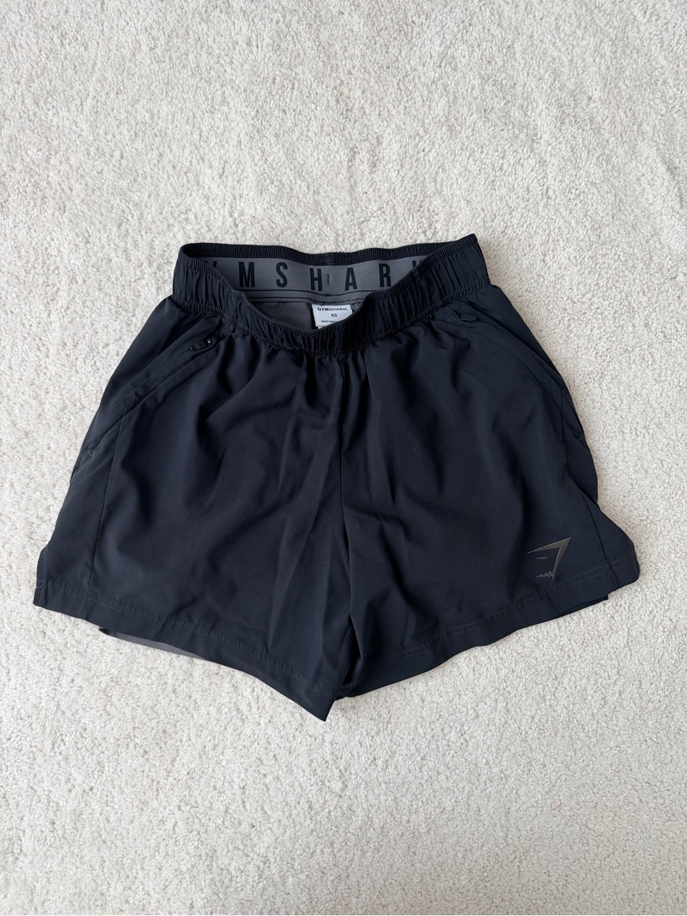 Gymshark Black Athletic Running Shorts with Reflective Logo